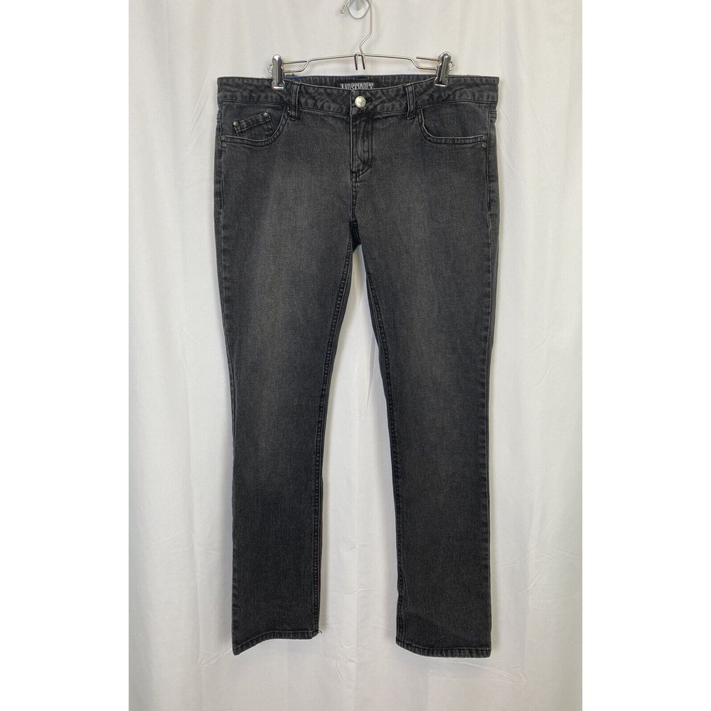 Lip Service Hot Topic Gothic ”Junkie Cut” Jeans Junior Women Sz 13 Dark Gray